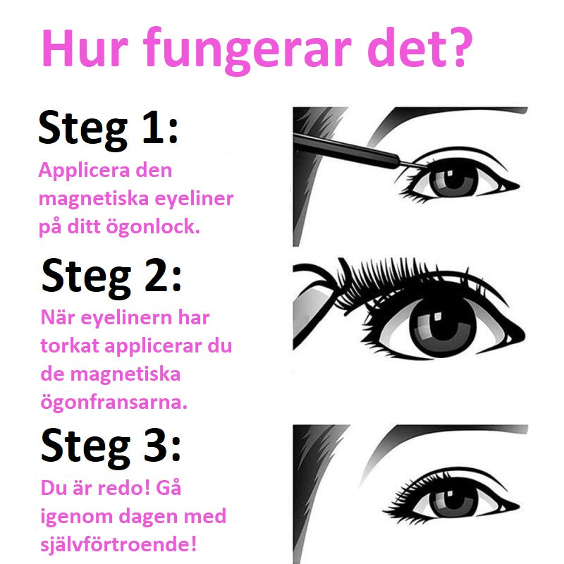 Magnetiska ögonfransar™ | 3 par med eyeliner (2+1 GRATIS)